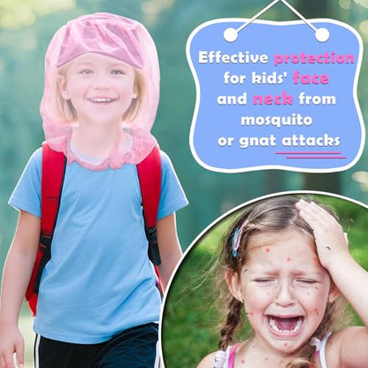 South to East Girl Mosquito Head Net for Insect 2 Pack for 5-12 yrs - color: Pink