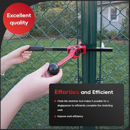 Fence Stretcher Tool, Heavy Duty Chain Link & Barbed Wire Fence Stretcher Tool with Cutter & Top Rail Puller for Farm, Ranch, Garden & Yard Fence Installation or Repair Projects
