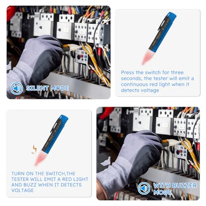 Non-Contact Voltage Tester Pen – Accurate AC Voltage Detection with Buzzer & LED Alerts – Electrical Tester for Circuit Breakers, Outlets, Wires, and Switches – Safe Tool for Home & Professionals