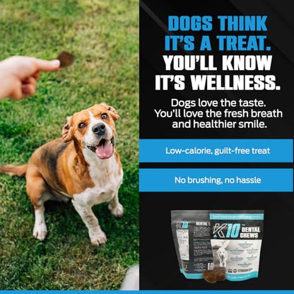 K10 Dental Chews for Dogs, Human-Grade Dog Dental Cleaning Chews, 10 Count - style: Dental Chews 10 Count