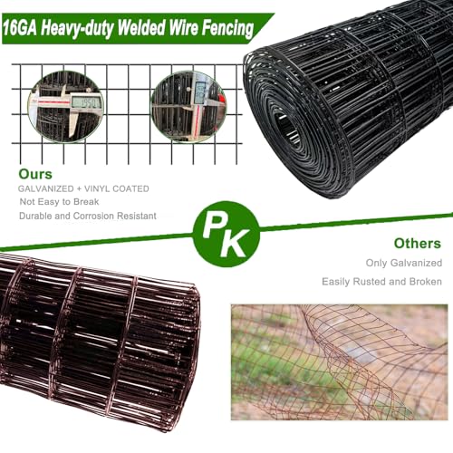 Welded Wire Fence 36inch x 50ft Roll,16 Gauge 2" x 3" Mesh Black