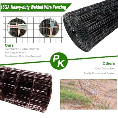 Welded Wire Fence 36inch x 50ft Roll,16 Gauge 2" x 3" Mesh Black