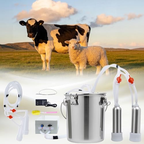 2 in 1 Cow and Goat Milker, 7L, 5200mAh Built-in Rechargeable Battery