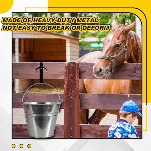 Hicarer Horse Bridle Rack Wall Mount Black Metal Bridle Holder with Hook and Screws Bracket for Horse Barn Tack Room Stall Storage Derby Day Supplies