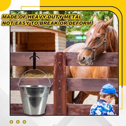 Hicarer Horse Bridle Rack Wall Mount Black Metal Bridle Holder with Hook and Screws Bracket for Horse Barn Tack Room Stall Storage Derby Day Supplies