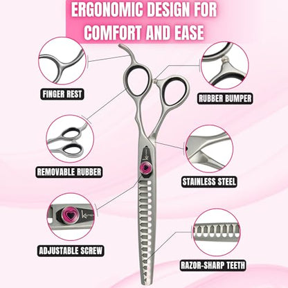 Kenchii Love Dog Grooming Shears, 17 Tooth Blender - size: 17 Tooth Blender
