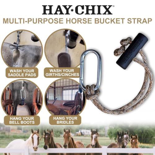 Hay Chix Horse Bucket Strap for Stalls - Bucket Hanger - 14 Inch, Oat - color: Oat