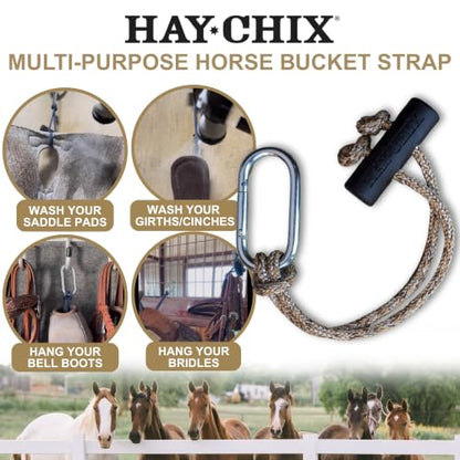 Hay Chix Horse Bucket Strap for Stalls - Bucket Hanger - 14 Inch, Oat - color: Oat