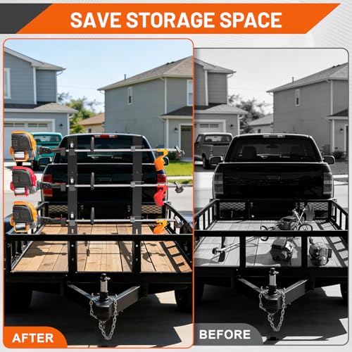 Weed Eater Rack for Trailer, 3 Place Heavy Duty Rust-Proof Weedeater Racks, Trimmer Rack for Open Trailer Truck with Combination Locks - color: 3 Place