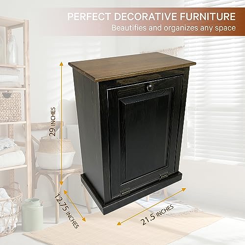 Peaceful Classics Wooden Tilt Out Trash Cabinet, Mocha - color: Mocha, style: Without Drawer