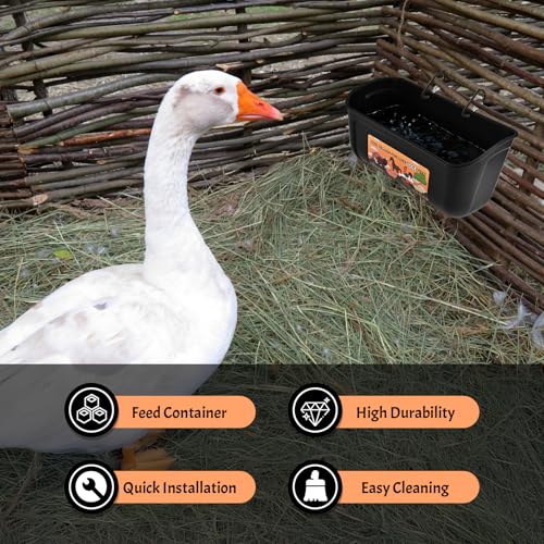 Cieex 3 Pack Hanging Chicken Feeder, Duck Feeder for Outside with Clips