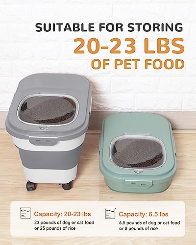 20-23 Lbs Dog Food Storage Container,Collapsible Dog Food Container - color: Grey