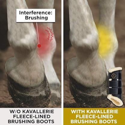 Kavallerie Classic Tendon Boots, Impact-Absorbing Material, Breathable & Evenly Distribute Pressure, Protect Tendon and Ligaments, Anti-Slip, Anti- Sore and Moisture Repellant Show Jumping Boots - color: Support Boots(fleece), Black