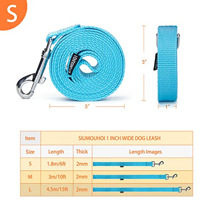 Strong Durable Nylon Dog Training Leash, 1 Inch Wide Traction Rope, 6 ft Long, for Small and Medium Dog (Mint Blue, 6 Feet) - color: Mint blue, size: 6 Feet