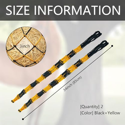 2 Pcs Slow Feed Hay Net for Horses, 34 Inch Hay Bags, Black - size: Black