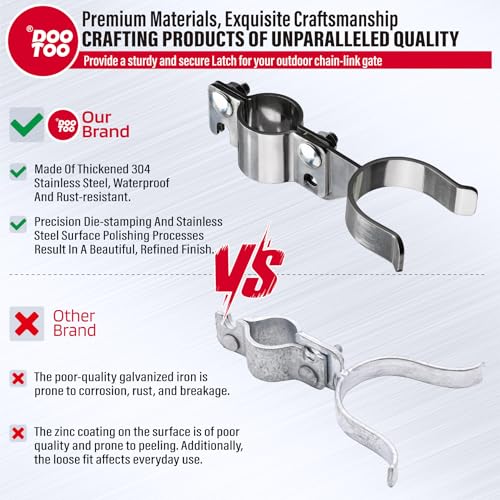 Stainless Steel 1-3/8" x 1-7/8" Chain Link Gate Latch （Fit 1-3/8" Gate Frame）, Heavy Duty Chain Link Fence Gate Fork Latch with Hole for Padlock 1Pack - color: 1-3/8"x1-7/8"