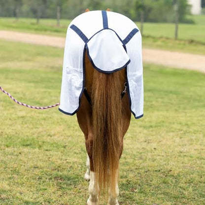 Reinsman Fly Sheet - Lightweight Breathable Ventilated Non-Slip Standard Neck Summer Mesh Sheet for Horses, White - 75" - size: 75"
