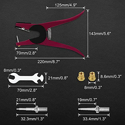 Livestock Ear Tag Applicator Metal Ear Tag Pliers Animal Ear Tag Install Tool with Extra 2 Replaceable Ear Tag Pins for Pig Goat Sheep Cattle Cow