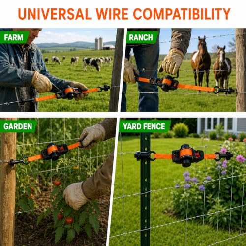 Retractable Fence Barbed Wire Stretcher Tool，11.5' STRP Dual-Mode - color: Orange
