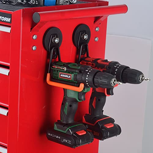 ULIBERMAGNET Magnetic Power Tool Organizer,Cordless Drill Garage Hook Heavy Duty,Large & Strong Manget with Hooks for Garage,Workshop Organization,2 Pack Hooks for Drill,Garden Tool(Orange) - style: 2.59INCH 2PACK Orange Large Gaint Hooks