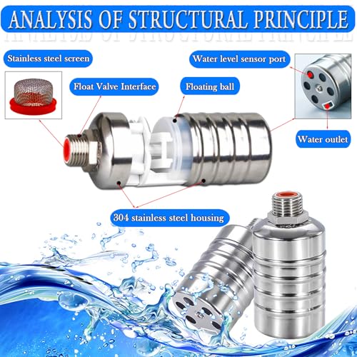 Float Valve, 304 Stainless Steel Float Valve, Automatic Water Level Control Valve - No Electricity Needed, Manual Shut Off for Water Tanks, Pools, Livestock Troughs(1/2” & 3/4” 1” Kit, Side/Top Entry)