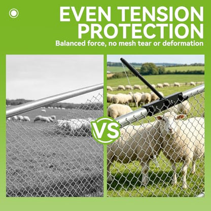 Heavy Duty Chain Link Fence Top Rail Stretcher Tool with 3 Hooks - color: Black