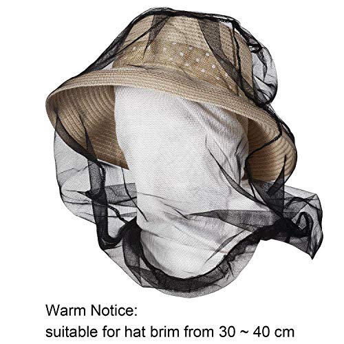 HESTYA 4 Pack Mosquito Head Net Face Mesh,Black - color: Black