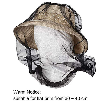 HESTYA 4 Pack Mosquito Head Net Face Mesh,Black - color: Black