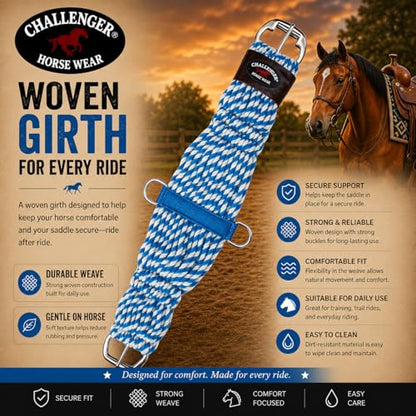 Horse 22" Western 27 Strand Double Weave Two-Tone Mohair Roper Cinch 97RT12-22