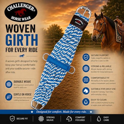 CHALLENGER Horse 30" Western 27 Strand Double Weave Two-Tone Mohair Roper Cinch 97RT12-30