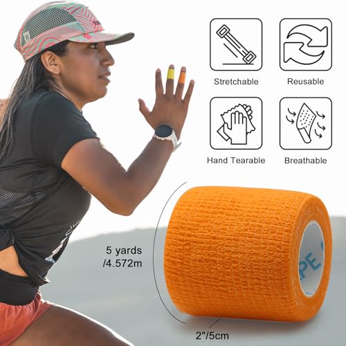 OK TAPE Self Adherent Cohesive Bandages Wrap 24Packs 2" x 5 Yards - color: Mix, size: 2 In x 5 Yards