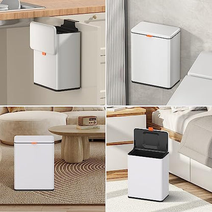 Mbillion 2.1 Gal White Hanging Stainless Steel Compost Bin - color: White, size: 2.1 Gal