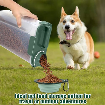 5 Lbs Pet Dog Food Storage Container for Bird Seed Rice Flour - Dark Green - color: Dark Green-5L