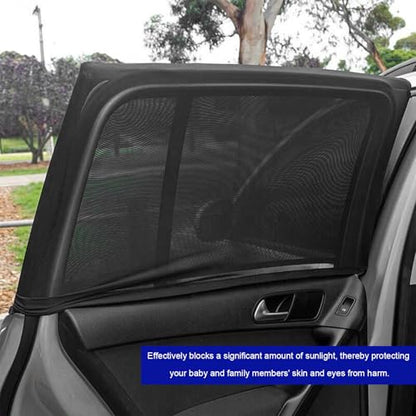 4 PCS Car Window Shades, Breathable Mesh Vehicle Front Rear Side Windows Sunshade Curtain for UV Protection, Stretchy Heat Block Window Screen Covers for Most SUVs - color: SUV-4pcs