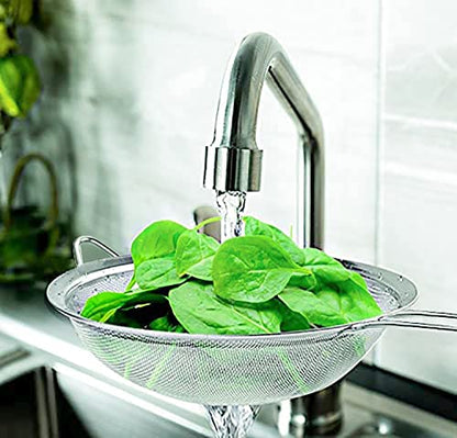6.3" Fine Mesh Strainer with Stainless steel handle - Sieve Fine Mesh Stainless Steel - Ideal to Sift Flour, Icing Sugar, Fruits and Vegetables. - size: 6.3 Inches - SS