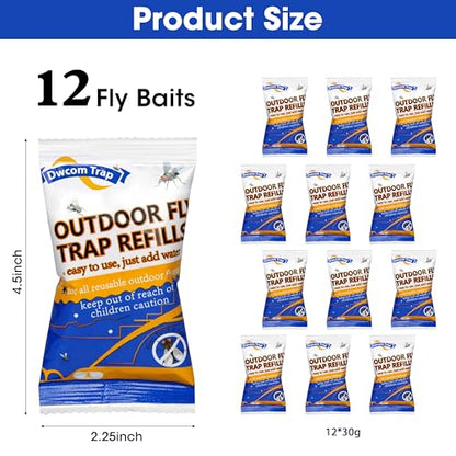 12x30g Fly Bait Fly Trap Refill Packets - size: 12 pack