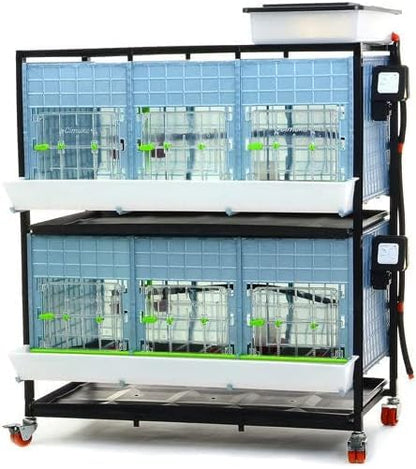 Hatching Time 15" Chick Brooders – Stackable & 2-Section Options, Automatic Heating, Easy-Clean Tray, Includes Feeders & Drinkers, Perfect for Quail, Chickens, Ducks & Baby Birds (2 Layer) - style: 3 Section, 2 Layer