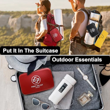 VRIEXSD Premium 320-Piece First Aid Kit, Waterproof EVA Hard Shell Case | Black Complete Emergency Medical Kit with Comprehensive Supplies for Home, Camping, Car, Hiking, Travel, Businesses & Outdoor - color: Black