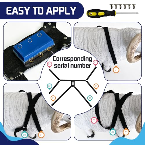 Ram Breeding Marking Harness &1 Marking Crayon for Goat Sheep,Blue | 1 Mating Crayon,Adjustable Nylon Strap,Quick-Release Buckle,Universal Fit | Rain-Resistant Marks,Livestock Management