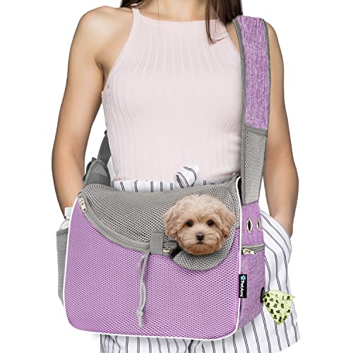 PetAmi Dog Sling Carrier Small Dogs, Hands Free Crossbody Carrier, Purple - color: Purple