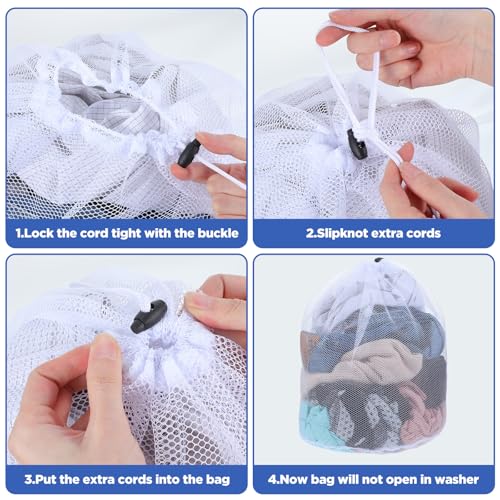 20 Pack Mesh Laundry Bags Bulk with Drawstring 24x20'' Hanging Dry Cleaning