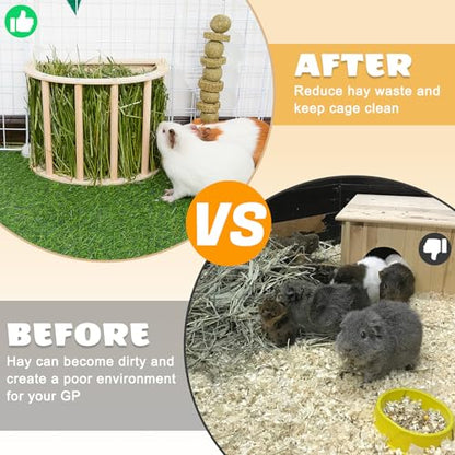 Unicorn Catcher Wooden Guinea Pig Hay Feeder, Large Hanging Rabbit Rack - size: 1 PACK