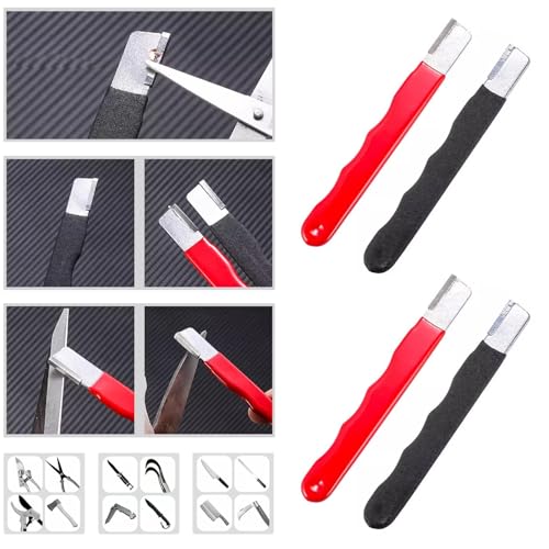 4 Pack Pruning Shears Blade Sharpener Mini Portable Quick Edge Sharpening Carbide Knife Sharpeners for Garden Tool Trimming Knives Cutter Scissor Axe Clipper Pruners Kitchen Garage Outdoor