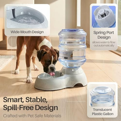Flexzion Gravity Pet Water Dispenser Drinking Station for Dogs Cats (3 Gallon) Automatic Replenish Waterer for Small Large Breed Dog Cat,Feeding Watering Fountain Supplies Bottle Dish Bowl - size: 3 Gallon