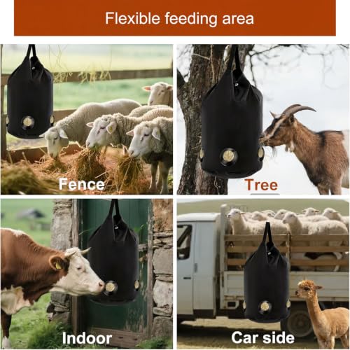 Heavy Duty Horse Hay Feeder Bag Slow Feed Hay Bag with Hanging Strap