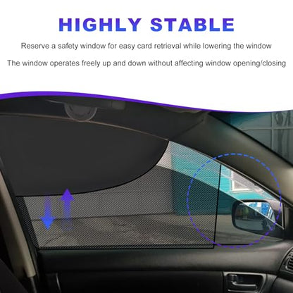 2 PCS Car Window Shades, Half Blackout & Half See Through Magnetic Auto Front Side Window Sunshade, Breathable Mesh Screen Front Windows Sun Protection Cover for Car Truck SUV - color: Front Window