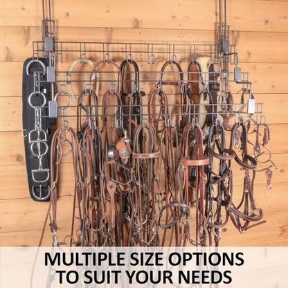 EASY-UP Schneiders Pro Portable Tiered Bridle and Tack Racks | Multi-Tier Horse Tack Storage for Barn and Shows | Durable Rust-Resistant Steel with Flexible Mounting - style: 40 Hook
