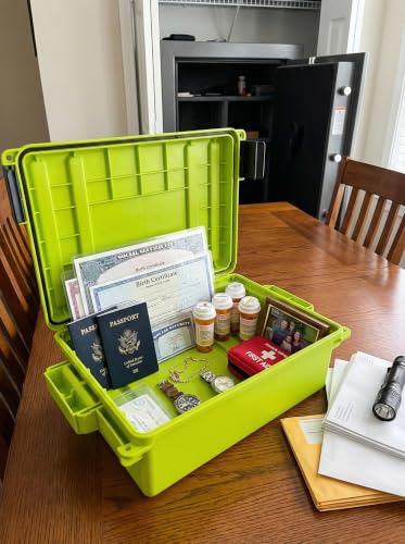 MTM Emergency Box Storage Case for Emergency Kits, First Aid, Survival Gear, Tools & Home Supplies, Emergency Essentials, Water Resistant O-Ring, Lockable & Durable, Made in USA - style: EB3