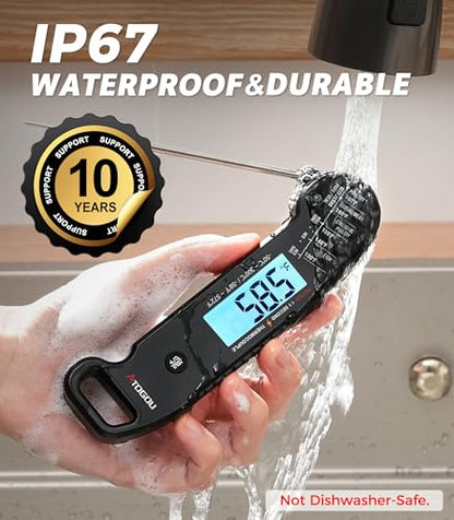 Atogou Professional Meat Thermometer Digital, <1 Sec Instant Read, Black - color: Black