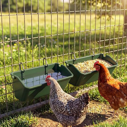Wenqik 10 Pack Chicken Feeder,5 Quart Hanging Goat Waterer,Green - color: Green